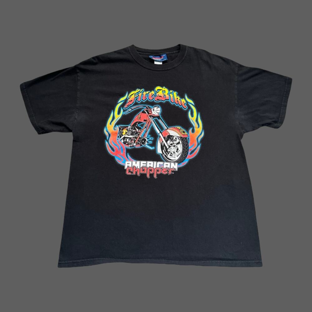 Vintage American Chopper 2003 Biker Graphic Tee Black L/XL